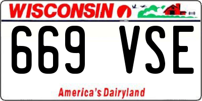 WI license plate 669VSE