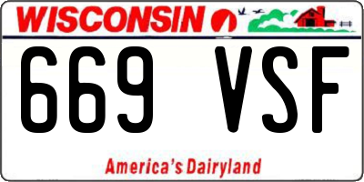 WI license plate 669VSF