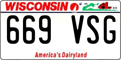 WI license plate 669VSG