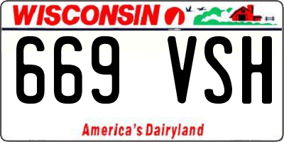 WI license plate 669VSH