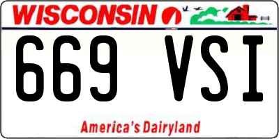 WI license plate 669VSI
