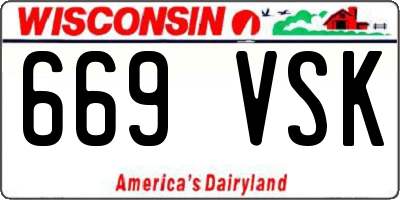 WI license plate 669VSK