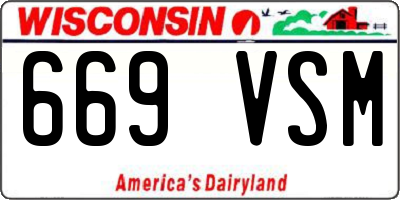 WI license plate 669VSM