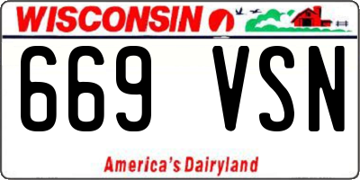 WI license plate 669VSN