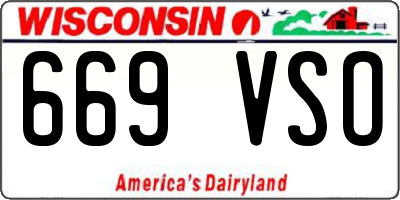 WI license plate 669VSO
