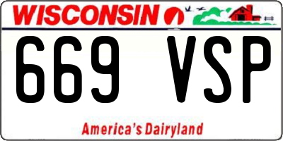WI license plate 669VSP