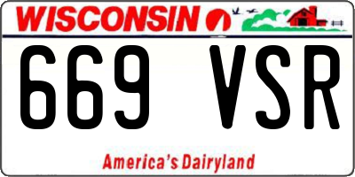 WI license plate 669VSR