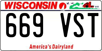 WI license plate 669VST