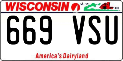 WI license plate 669VSU