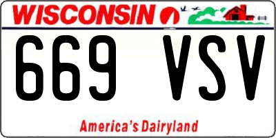 WI license plate 669VSV
