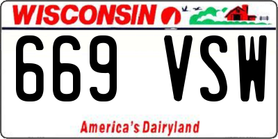 WI license plate 669VSW