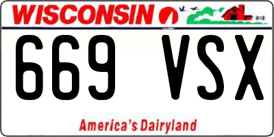 WI license plate 669VSX