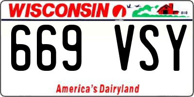 WI license plate 669VSY