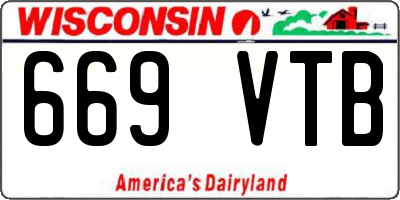 WI license plate 669VTB