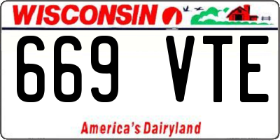 WI license plate 669VTE