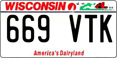 WI license plate 669VTK