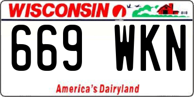 WI license plate 669WKN