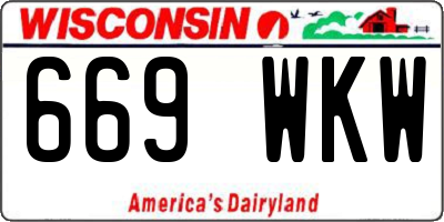 WI license plate 669WKW