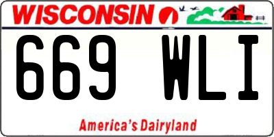 WI license plate 669WLI