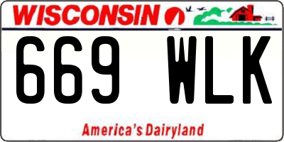WI license plate 669WLK