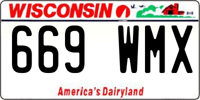 WI license plate 669WMX