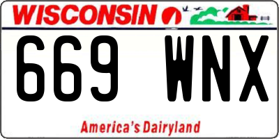 WI license plate 669WNX