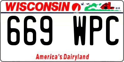 WI license plate 669WPC