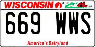 WI license plate 669WWS