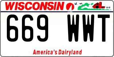 WI license plate 669WWT