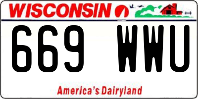 WI license plate 669WWU