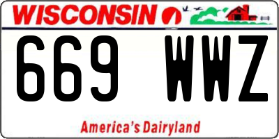 WI license plate 669WWZ