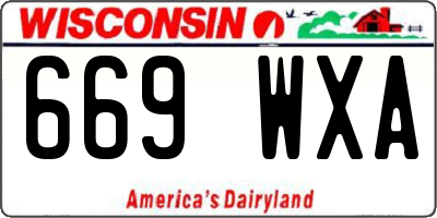 WI license plate 669WXA