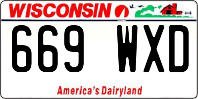 WI license plate 669WXD
