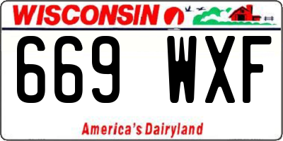 WI license plate 669WXF