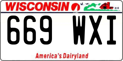WI license plate 669WXI