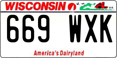 WI license plate 669WXK