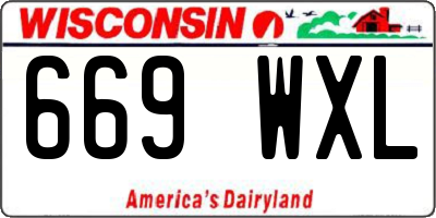 WI license plate 669WXL
