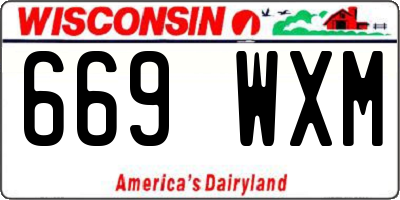 WI license plate 669WXM