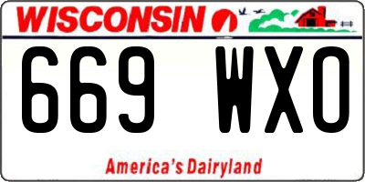 WI license plate 669WXO