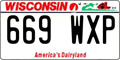 WI license plate 669WXP