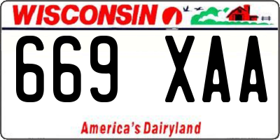 WI license plate 669XAA