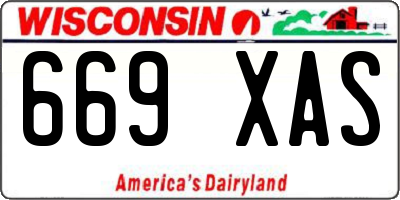 WI license plate 669XAS