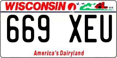WI license plate 669XEU