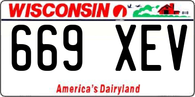 WI license plate 669XEV