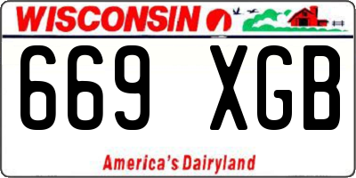 WI license plate 669XGB