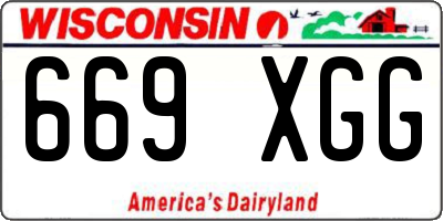 WI license plate 669XGG