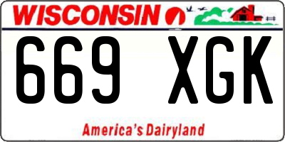 WI license plate 669XGK