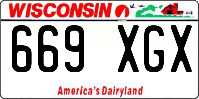 WI license plate 669XGX
