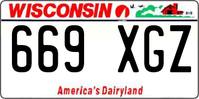 WI license plate 669XGZ