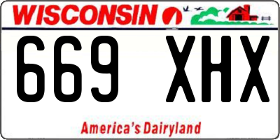 WI license plate 669XHX